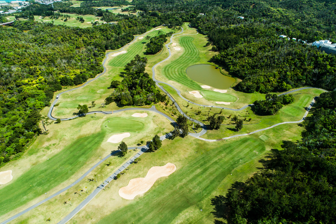 Drone photo of the golf course.